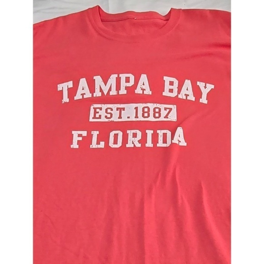 Tampa Bay Est 1887 Florida Graphic T Shirt Coral Pink Adult Size 3XL /0156